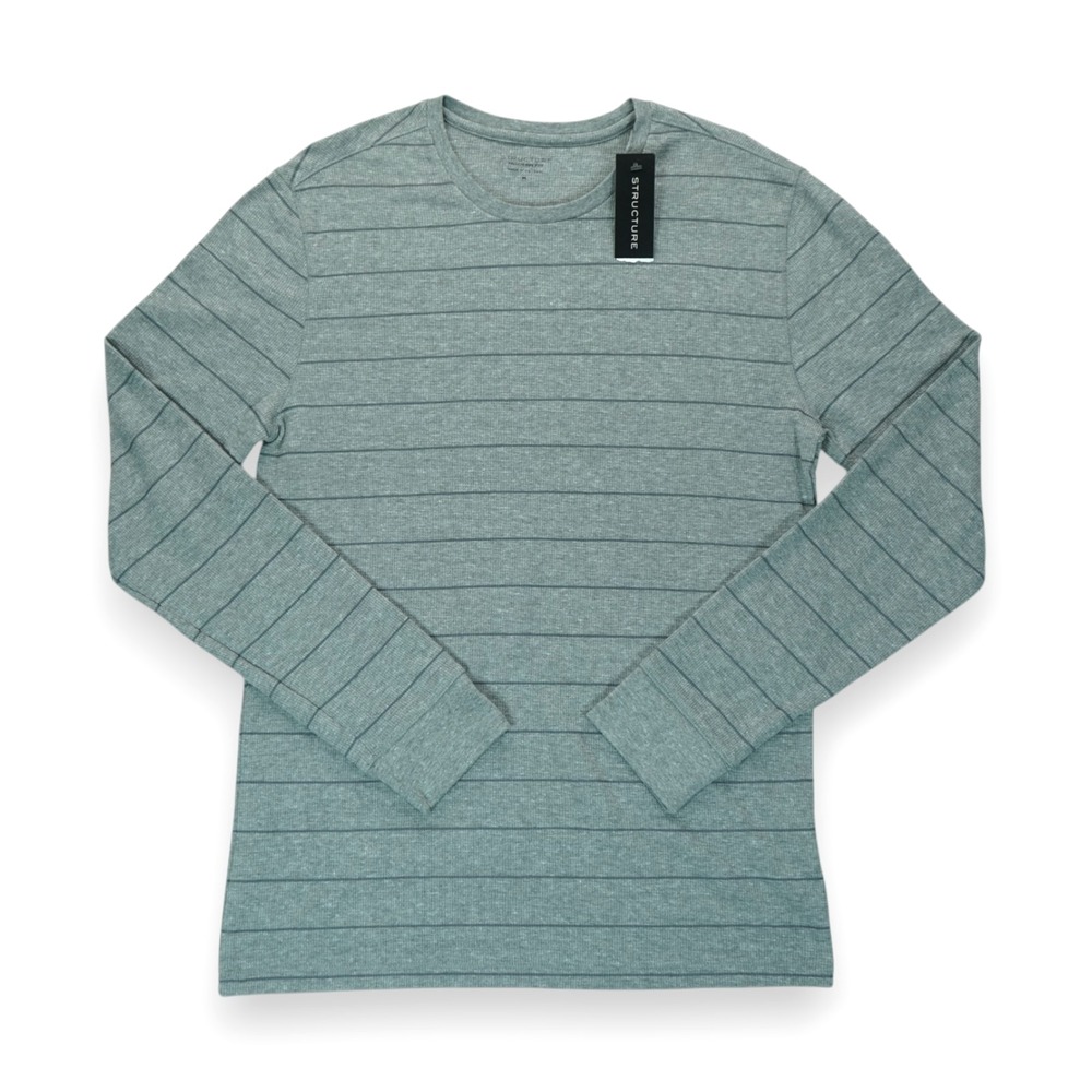 NWT‎ Structure Modern Fit Men's Lt. Weight Thermal Long Sleeve Striped Medium